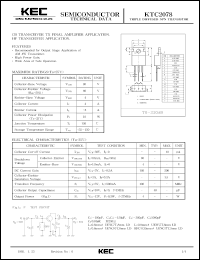 datasheet for KTC2078 by Korea Electronics Co., Ltd.
