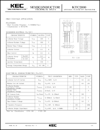datasheet for KTC2800 by Korea Electronics Co., Ltd.