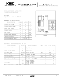 datasheet for KTC3112 by Korea Electronics Co., Ltd.