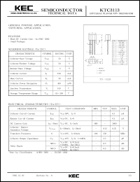 datasheet for KTC3113 by Korea Electronics Co., Ltd.