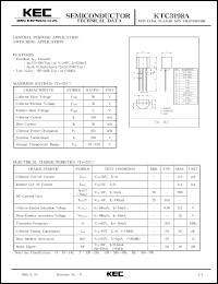 datasheet for KTC3198A by Korea Electronics Co., Ltd.