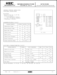 datasheet for KTC3199 by Korea Electronics Co., Ltd.