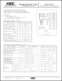 datasheet for KTC4419 by Korea Electronics Co., Ltd.