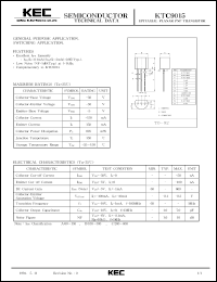 datasheet for KTC9015 by Korea Electronics Co., Ltd.