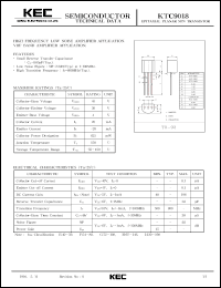 datasheet for KTC9018 by Korea Electronics Co., Ltd.