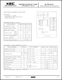 datasheet for KTD1047 by Korea Electronics Co., Ltd.