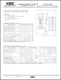datasheet for KTD1145 by Korea Electronics Co., Ltd.