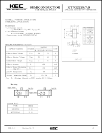 datasheet for KTN2222AS by Korea Electronics Co., Ltd.