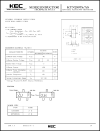 datasheet for KTN2907AS by Korea Electronics Co., Ltd.