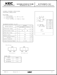datasheet for KTN2907AU by Korea Electronics Co., Ltd.