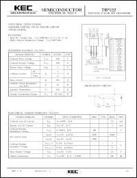 datasheet for TIP122 by Korea Electronics Co., Ltd.
