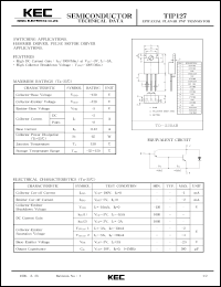 datasheet for TIP127 by Korea Electronics Co., Ltd.