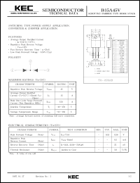datasheet for B15A45V by Korea Electronics Co., Ltd.