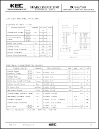 datasheet for BC550 by Korea Electronics Co., Ltd.