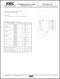datasheet for BC556 by Korea Electronics Co., Ltd.