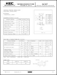 datasheet for BC807-25 by Korea Electronics Co., Ltd.