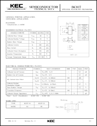 datasheet for BC817-16 by Korea Electronics Co., Ltd.