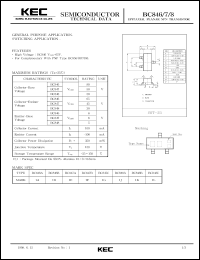 datasheet for BC846A by Korea Electronics Co., Ltd.