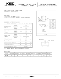 datasheet for BC846AW by Korea Electronics Co., Ltd.
