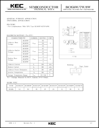 datasheet for BC858BW by Korea Electronics Co., Ltd.
