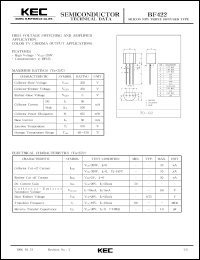 datasheet for BF422 by Korea Electronics Co., Ltd.