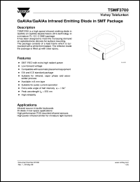datasheet for TSMF3700 by Vishay Telefunken