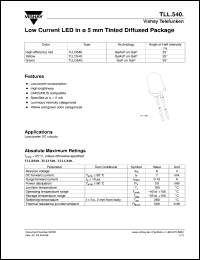 datasheet for TLLR5400 by Vishay Telefunken