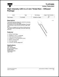 datasheet for TLHF4200 by Vishay Telefunken