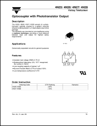 datasheet for 4N25 by Vishay Telefunken