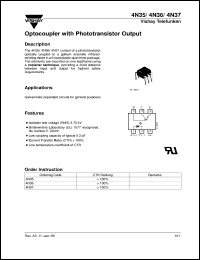 datasheet for 4N37 by Vishay Telefunken