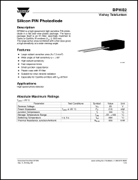 datasheet for BPW82 by Vishay Telefunken