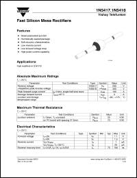 datasheet for 1N5417 by Vishay Telefunken