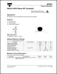 datasheet for BFR91 by Vishay Telefunken