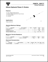 datasheet for 1N4688 by Vishay Telefunken