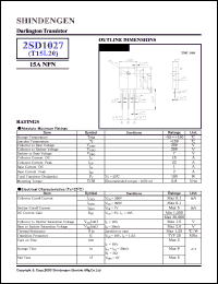 datasheet for 2SD1027 by Shindengen Electric Manufacturing Company Ltd.