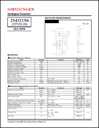 datasheet for 2SD2196 by Shindengen Electric Manufacturing Company Ltd.