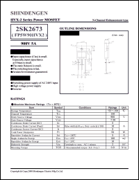 datasheet for 2SK2673 by Shindengen Electric Manufacturing Company Ltd.