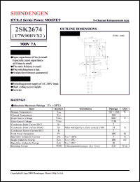 datasheet for 2SK2674 by Shindengen Electric Manufacturing Company Ltd.