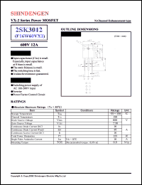 datasheet for 2SK3012 by Shindengen Electric Manufacturing Company Ltd.