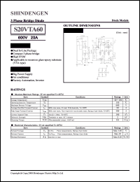 datasheet for S20VTA60 by Shindengen Electric Manufacturing Company Ltd.