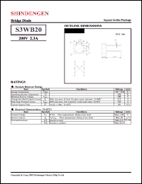 datasheet for S3WB20 by Shindengen Electric Manufacturing Company Ltd.