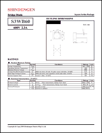 datasheet for S3WB60 by Shindengen Electric Manufacturing Company Ltd.