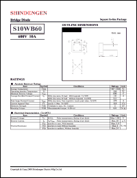 datasheet for S10WB60 by Shindengen Electric Manufacturing Company Ltd.