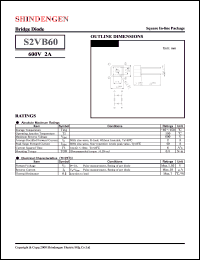 datasheet for S2VB60 by Shindengen Electric Manufacturing Company Ltd.