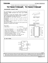 datasheet for TC74HC7292AP by Toshiba