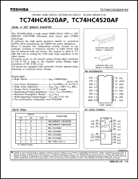 datasheet for TC74HC4520AP by Toshiba