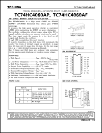 datasheet for TC74HC4060AP by Toshiba