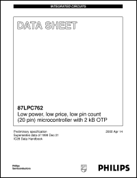 datasheet for 87LPC762 by Philips Semiconductors