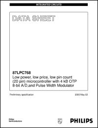 datasheet for 87LPC768 by Philips Semiconductors