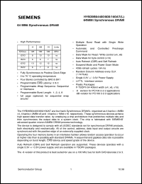 datasheet for HYB39S64800ATL-10 by Infineon (formely Siemens)